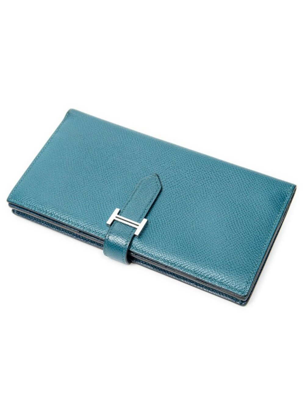 Hermes Bicolor Bearn Walletmalachite Vert Bosphore Epsom Leather Wallet